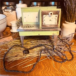 Vintage 1930’s Electric Green Metal Toy Stove